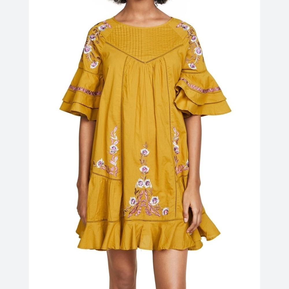 Free People Pavlo Cotton Embroidered Dress size s